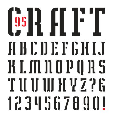 Dar kalıp-plaka serif yazı tipi 