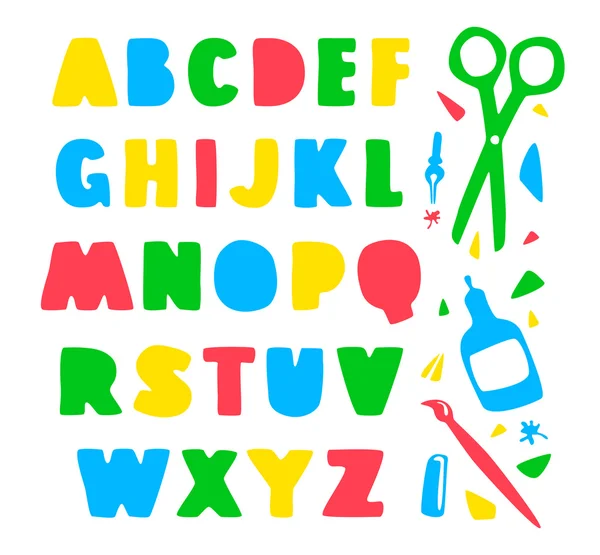 Hand drawn alphabet — Stock Vector