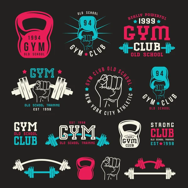 Stock vector illustration of gym club emblem — Stock Vector