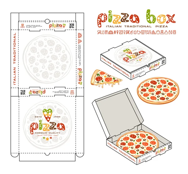 Векторный дизайн коробок для пиццы Стоковый вектор