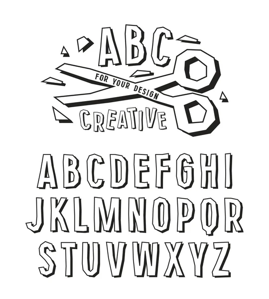 Alphabet créatif vectoriel de stock — Image vectorielle