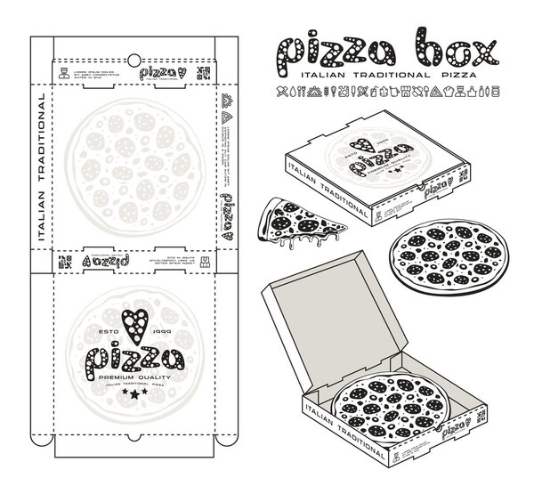 Stock vector design of boxes for pizza