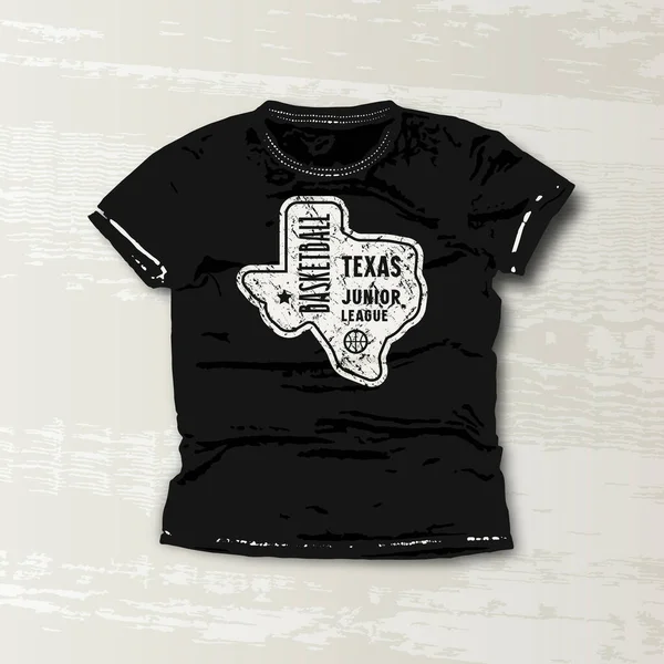 Basketbal Texas Junior League Embleem Grafisch Ontwerp Voor Shirt Witte — Stockvector