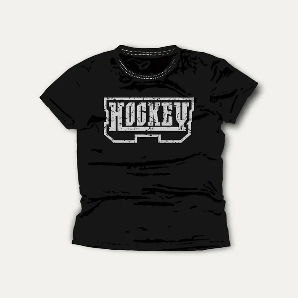 Hockey Typografische Embleem Grafisch Ontwerp Voor Shirt Grijze Print Zwarte — Stockvector