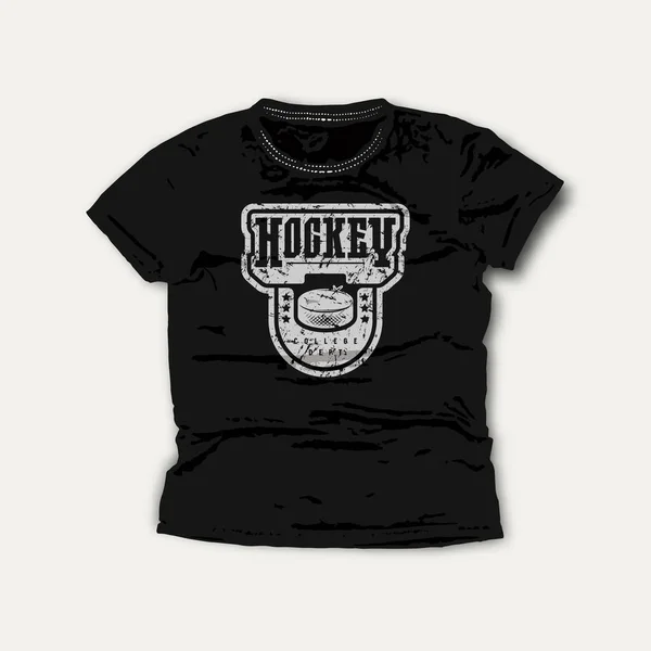 Das Emblem Der Eishockey College Mannschaft Grafisches Design Für Shirts — Stockvektor