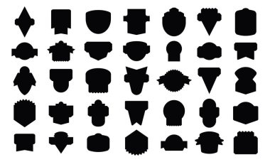 Rozet siluetleri stok vektör seti. Beyaz arkaplanda izole