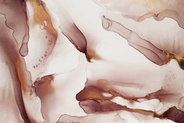 Soyut el boyası alkol mürekkebi dokusu. Siyah, beyaz ve altın rengi. Tasarımınız için yaratıcı arkaplan