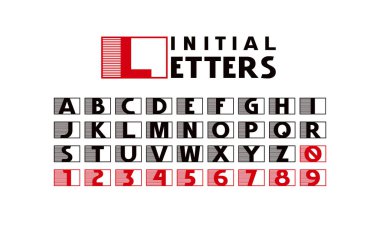 Sans serif ilk harfleri eski usul. Beyaz arkaplanda izole