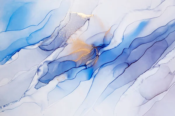 Streszczenie Splash Ręcznie Malowane Tekstury Tuszu Alkoholowego Niebieski Kolor Twórcze — Zdjęcie stockowe