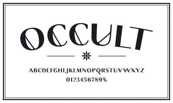 Decorativo Sans Serif Fuente Estilo Spiritualism Letras Números Para Logotipo — Vector de stock