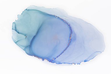 Soyut el boyası alkol mürekkebi dokusu. Tasarımınız için yaratıcı arkaplanda mavi leke