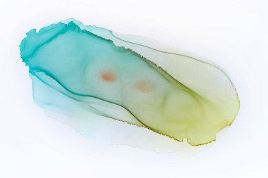 Soyut el boyası alkol mürekkebi dokusu. Tasarımınız için yaratıcı arkaplanda yeşil leke