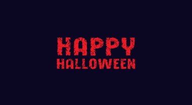 El yazısıyla çizilmiş Cadılar Bayramı kartın kutlu olsun. Siyah arkaplanda klasik desenli kırmızı baskı. Vektör illüstrasyonu