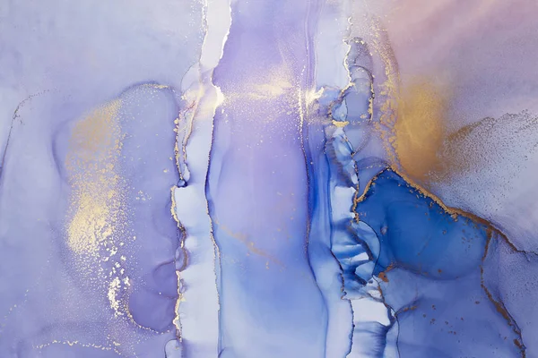 抽象的な手塗りのアルコールインクの質感 あなたのデザインのための青の創造的な背景 — ストック写真