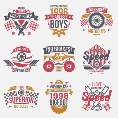 amblem retro vintage yarış ve süper arabalar