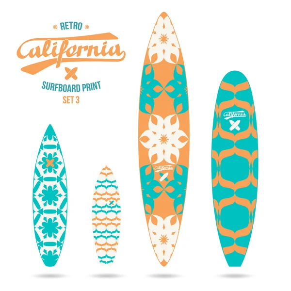 Retro estampados vintage para tablas de surf — Archivo Imágenes Vectoriales