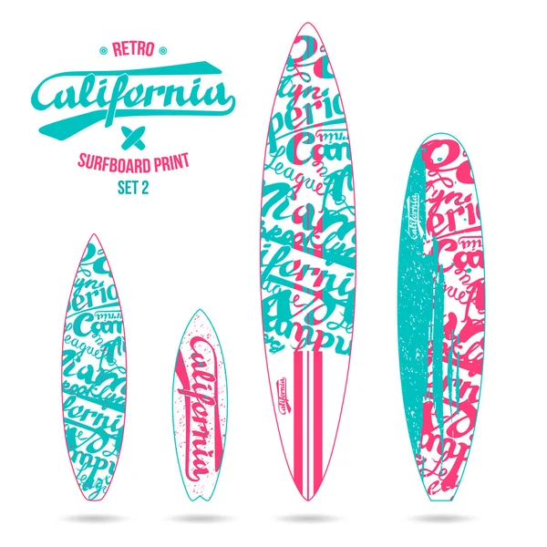 Retro vintage prints for surfboards — Stock Vector