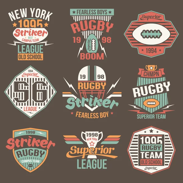 College team American football retro vintage emblems — Stock Vector