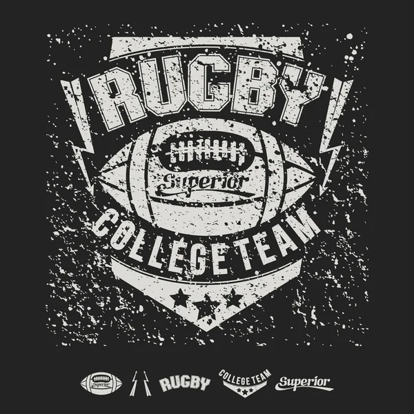 College squadra di football americano emblema e icone — Vettoriale Stock