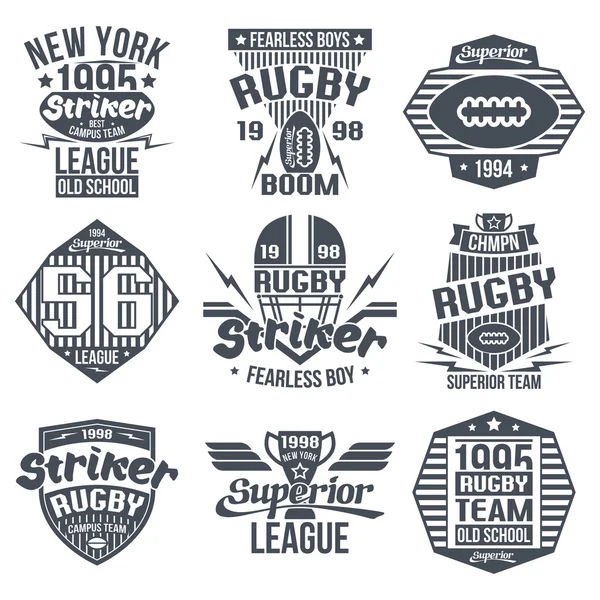 College team Amerikaanse Voetbal retro vintage emblemen — Stockvector