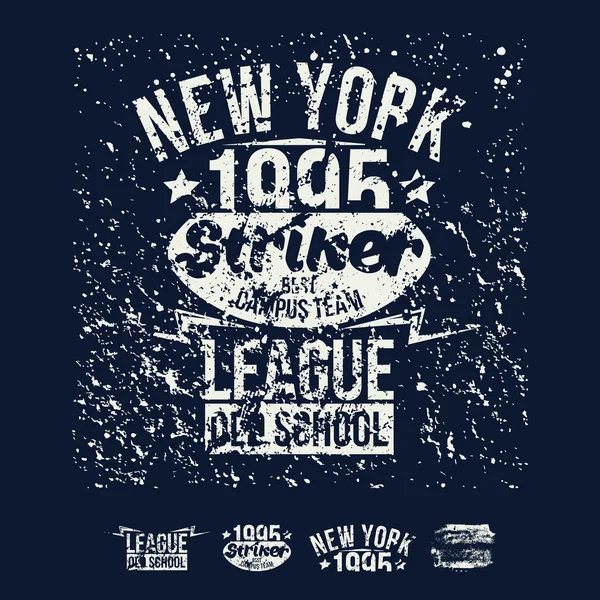 大学ニューヨークのチーム ラグビー レトロなエンブレムとデザイン要素 — ストックベクタ