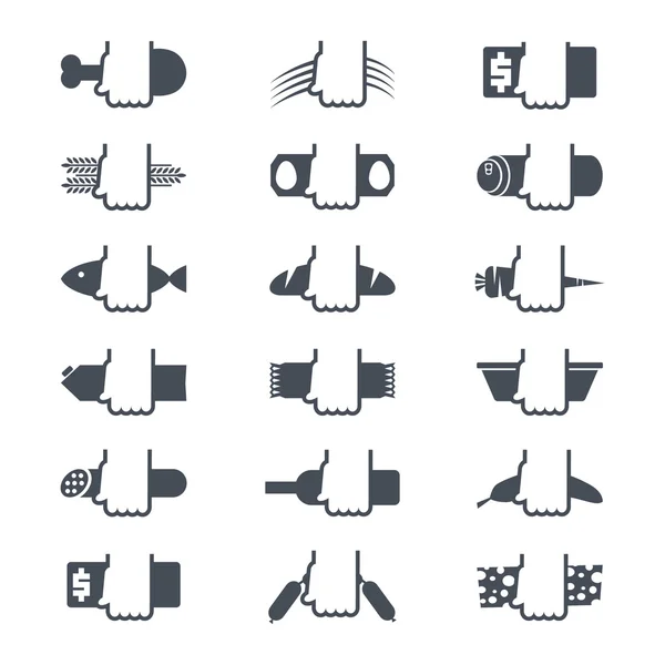 Ensemble d'icônes des denrées alimentaires — Image vectorielle