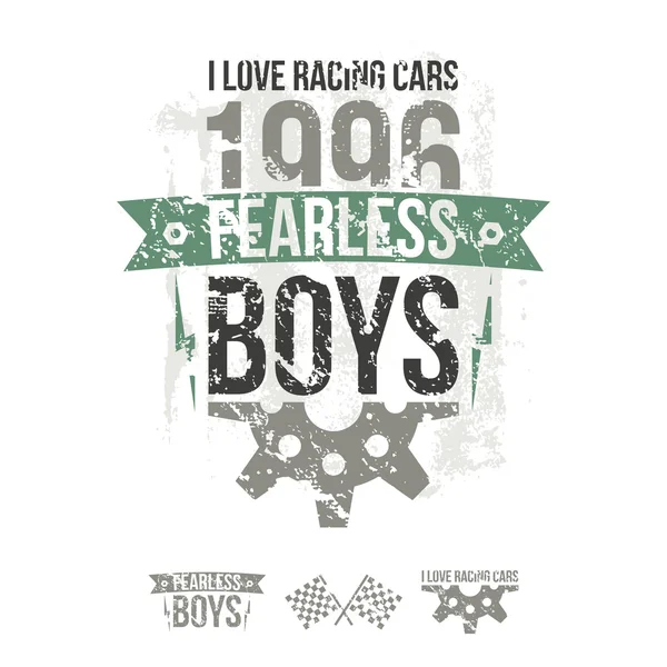 Emblem of the fearless riders boys in retro style — Stock Vector