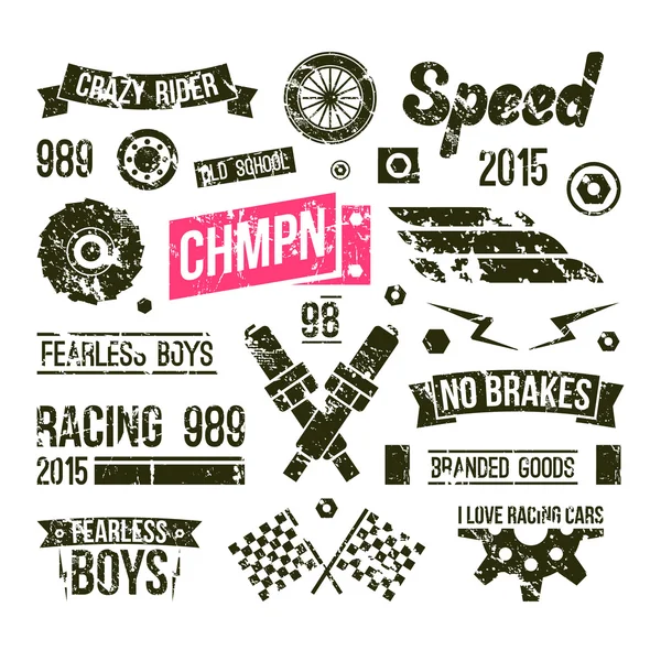 Car races club badges in retro style — Stock Vector