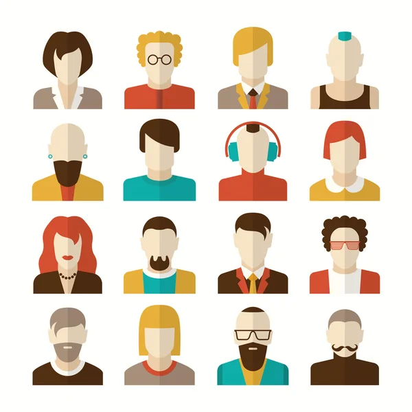 Personnages stylisés avatars — Image vectorielle