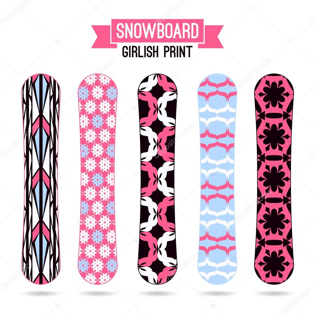 Girlish prints for snowboards