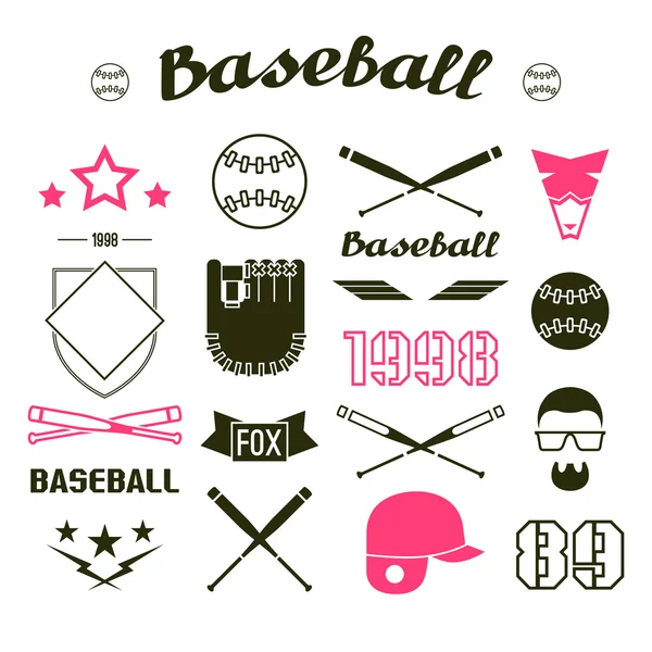 Iconos Equipo de béisbol — Archivo Imágenes Vectoriales