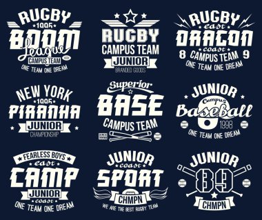 Beyzbol ve rugby kolej takım spor Amblemler 