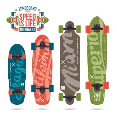set parmak longboard üzerinde