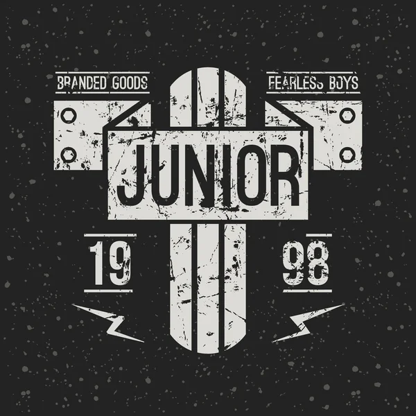 Emblema de carreras junior en estilo retro — Archivo Imágenes Vectoriales