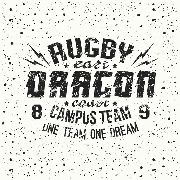 Campus emblème de l'équipe de rugby — Image vectorielle