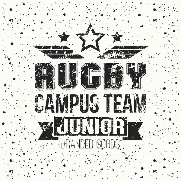 Emblème de l'équipe junior de rugby universitaire — Image vectorielle