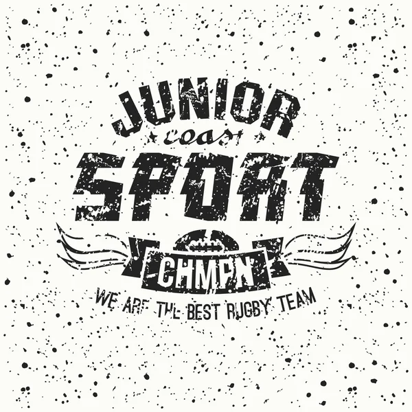 Emblème de l'équipe junior de rugby — Image vectorielle