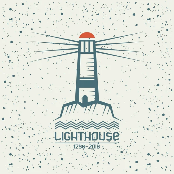 Lighthouse emblem — Stock Vector
