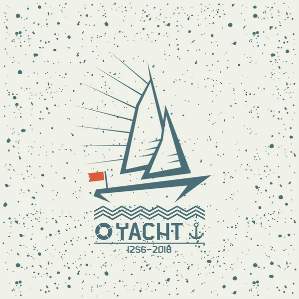 Yacht emblem — Stock Vector