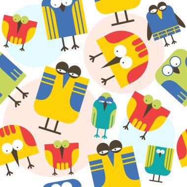 Dikişsiz desen karikatür kuş 