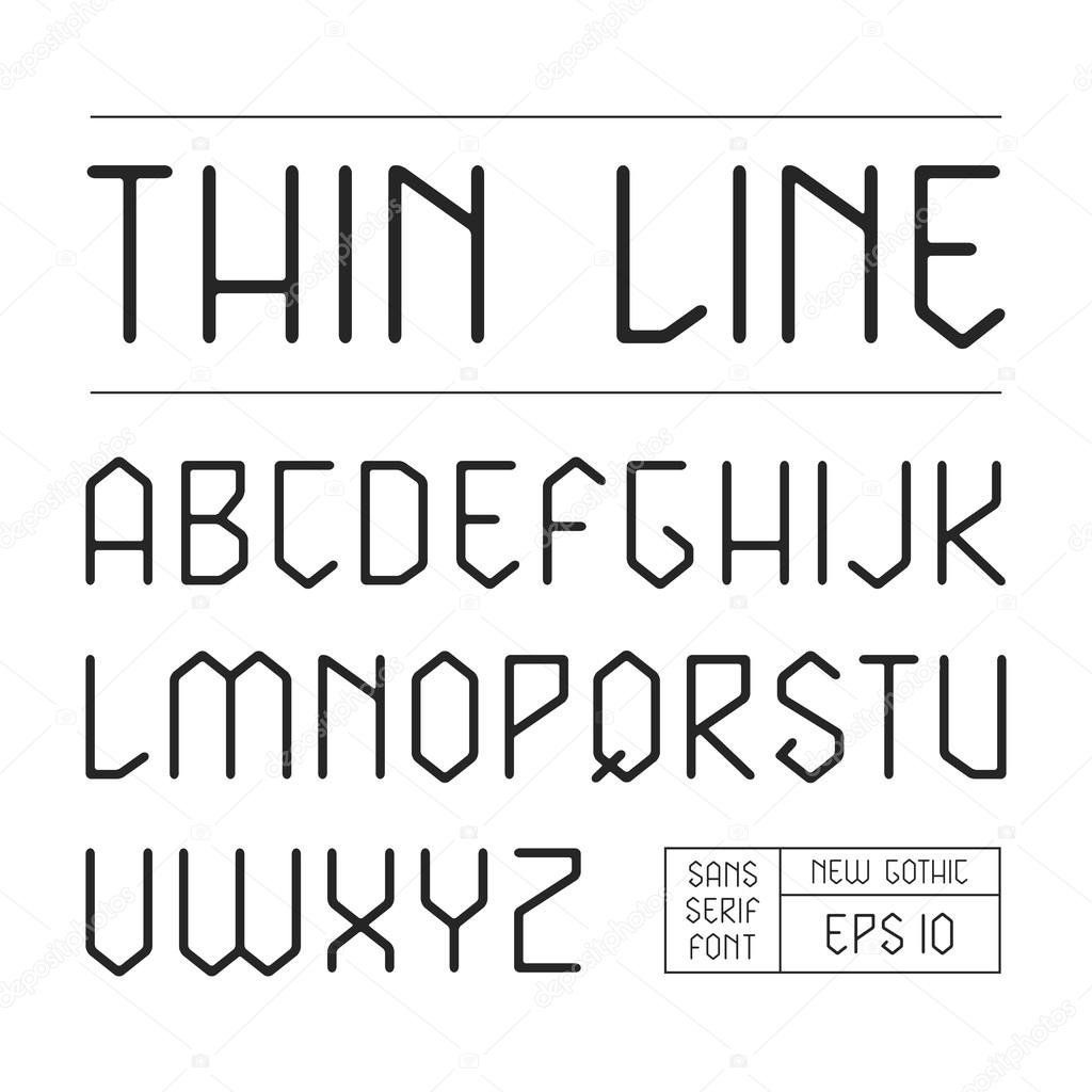 Sans serif lineales geometric font