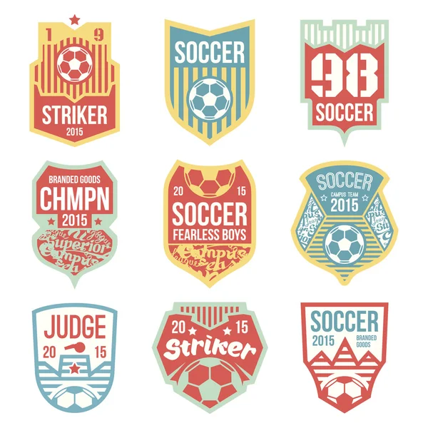 Emblemas de fútbol — Vector de stock