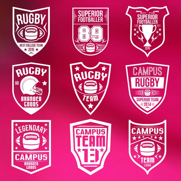 Rugby emblemen — Stockvector