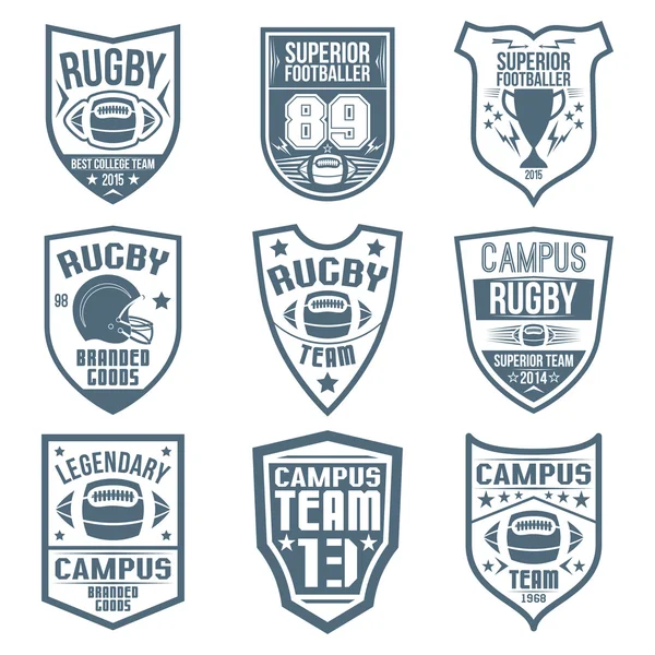 Emblèmes de rugby — Image vectorielle