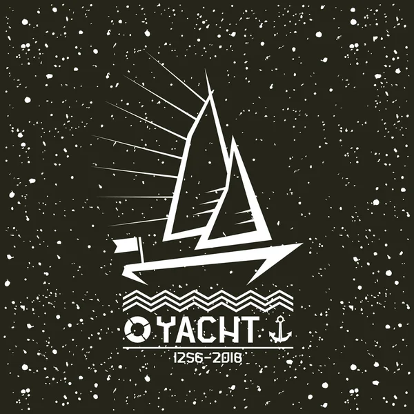 Yacht emblem — Stock Vector