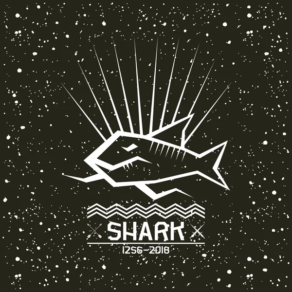 Shark emblem — Stock Vector