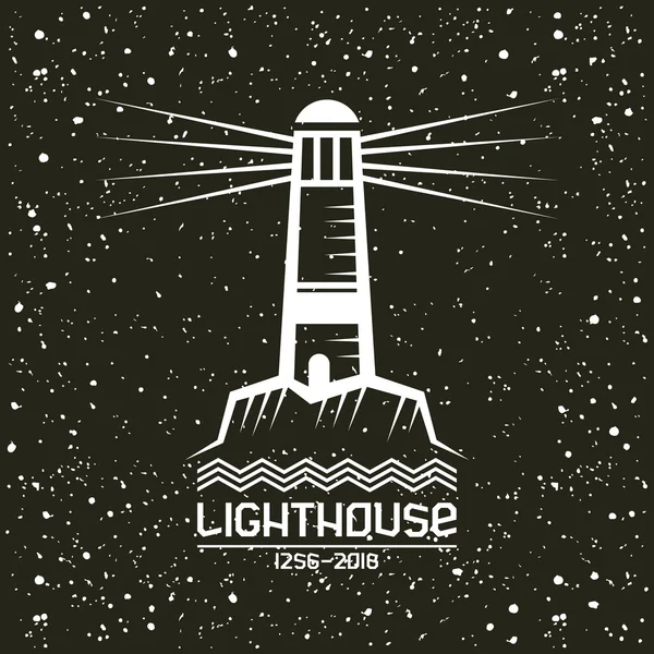 Lighthouse emblem — Stock Vector