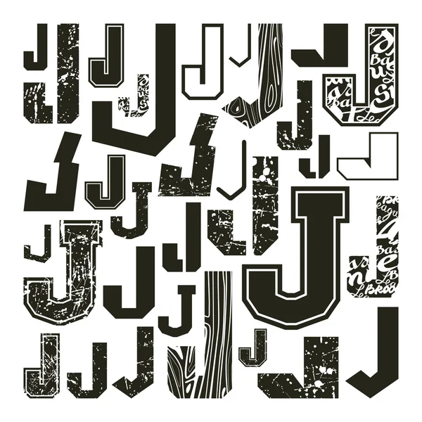 设置的版本的字母 J — 图库矢量图片