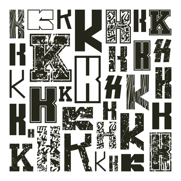 Set versions of letters K — Stock Vector