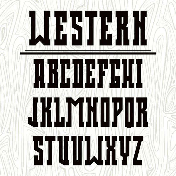 Bold serif font in the western style — Stock Vector